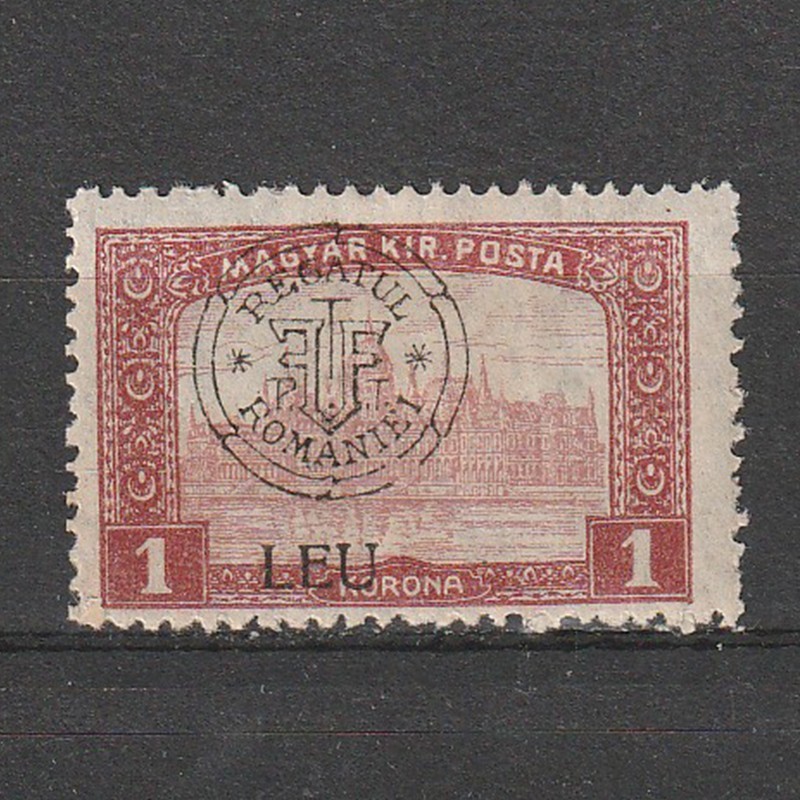 1 Korona Parlament Magyar Kik. Posta - zona Cluj 1919
